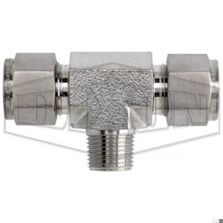 Dixon The Right Connection Instrumentation Branch Tee, 1/4 in x 1/4-18, Tube x MNPT, 316 SS, Domestic 4-DTTM-4